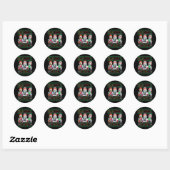 Lelijke kerst bowling lover bowlers rollen met m ronde sticker (Vel)