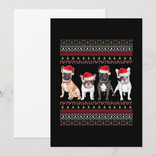 Lelijke Kerst Bulldog Notitiekaartje (Voorkant / Achterkant)