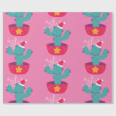 Lelijke kerst Cactus Zuidwesten woestijn sneeuwvlo Cadeaupapier (Vlak)