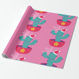 Lelijke kerst Cactus Zuidwesten woestijn sneeuwvlo Cadeaupapier