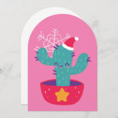 Lelijke kerst Cactus Zuidwesten woestijn sneeuwvlo Kaart (Voorkant / Achterkant)