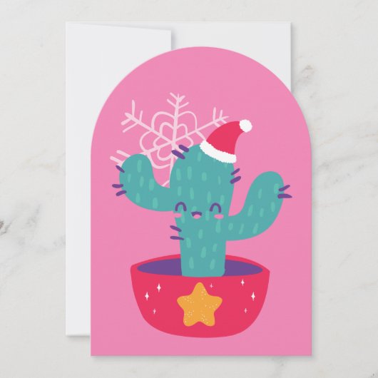 Lelijke kerst Cactus Zuidwesten woestijn sneeuwvlo Kaart (Voorkant)