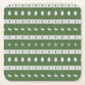Lelijke kerst Chic Green Kartonnen Onderzetters (Voorkant)