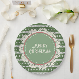 Lelijke kerst Chic Green Papieren Bordje