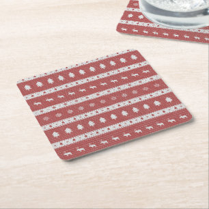 Lelijke Kerst Chic Red Paper Kartonnen Onderzetters