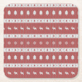 Lelijke Kerst Chic Red Paper Kartonnen Onderzetters (Voorkant)