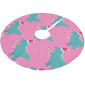 Lelijke kerst dinosaurus Trex sneeuwvlokken winter Kerstboom Rok (Gekanteld)