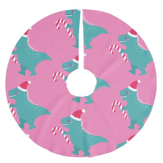 Lelijke kerst dinosaurus Trex sneeuwvlokken winter Kerstboom Rok (Voorkant)