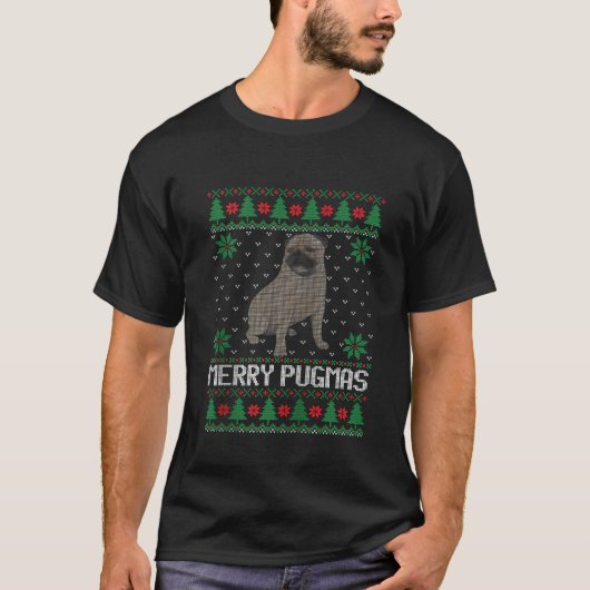 Lelijke kerst Doglove Merry Pugmas Xmas Puppy San T-shirt (Voorkant)