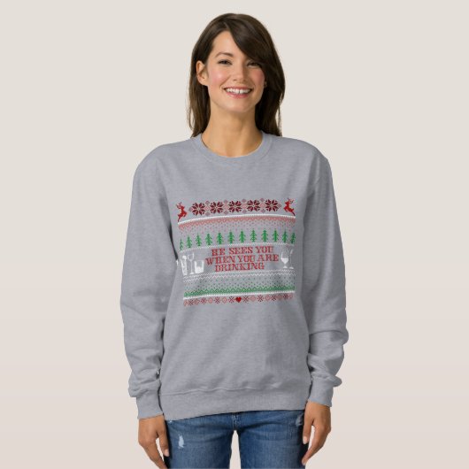 Lelijke kerst Drink cocktail Funny Sweater (Voorkant volledig)