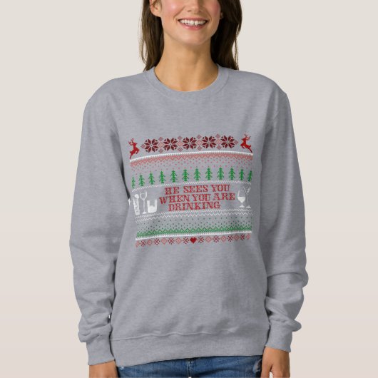 Lelijke kerst Drink cocktail Funny Sweater (Voorkant)
