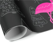 Lelijke kerst flamingo snoep hart cadeaupapier (Rol Hoek)