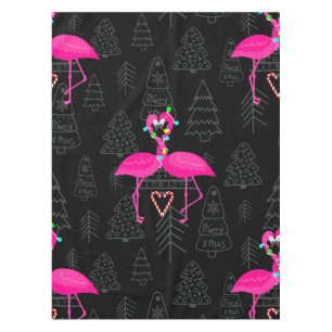 Lelijke kerst flamingo snoep hart tafelkleed