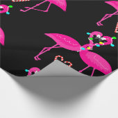 lelijke kerst flamingo snoepstok cadeaupapier (Hoek)