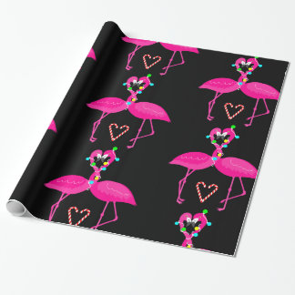 lelijke kerst flamingo snoepstok cadeaupapier