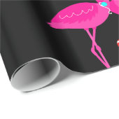 lelijke kerst flamingo snoepstok cadeaupapier (Rol Hoek)