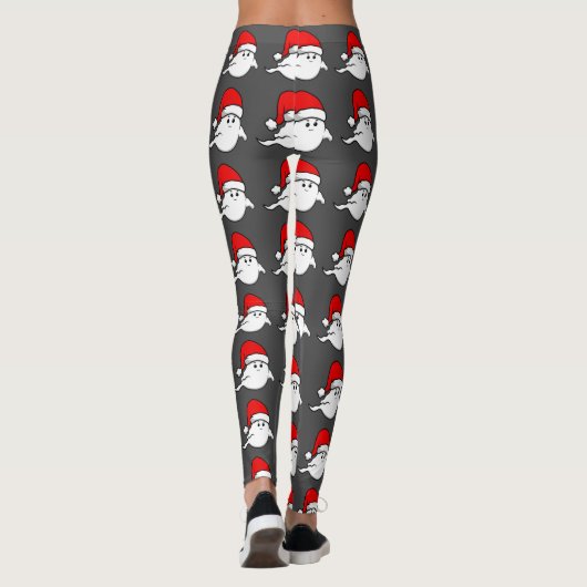 lelijke kerst geest santa claus spooky creepy leggings (Achterkant)