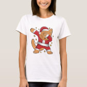 LELIJKE KERST Grappig Dabbing Dab Cat Santa T-shirt (Voorkant)