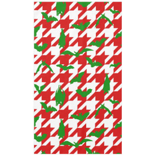 lelijke kerst-hondentand vleermuizen rood groen tafelkleed