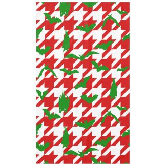 lelijke kerst-hondentand vleermuizen rood groen tafelkleed