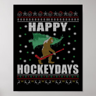 Lelijke Kerst IJshockey Sasquatch - Gelukkig Hocke Poster