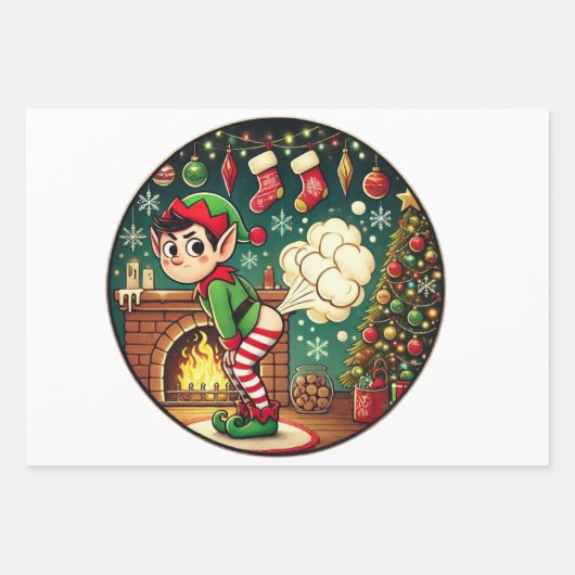 lelijke kerst inpakpapier vel (Voorkant 3)