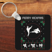 Lelijke Kerst Karate Jiu Jitsu Martial Art Merry Sleutelhanger (Voorkant)