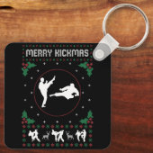 Lelijke Kerst Karate Jiu Jitsu Martial Art Merry Sleutelhanger (Achterkant)