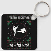Lelijke Kerst Karate Jiu Jitsu Martial Art Merry Sleutelhanger (Achterkant)