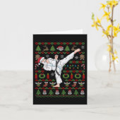 Lelijke kerst karate sinterklaas vechtsporten kaart (Gele Bloem)
