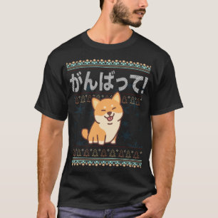 Lelijke Kerst Kawaii Shiba Inu Japanse Hond J-Pop T-shirt