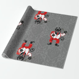 Lelijke Kerst Krampus Xmas Monster antiek Cadeaupapier