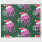 lelijke kerst kwal santa sneeuwvlok cadeaupapier (Vlak)