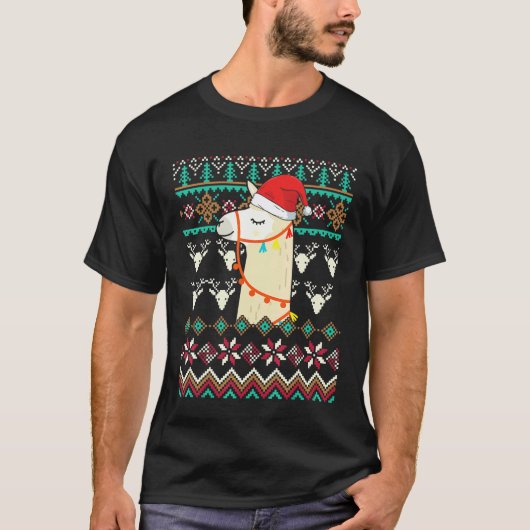 Lelijke Kerst Lama T-shirt (Voorkant)