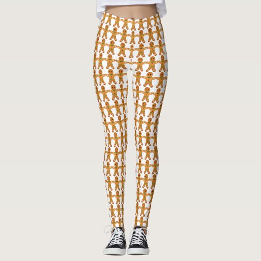Lelijke kerst Leggings - Gingerbread mannen (Voorkant)