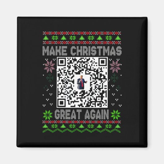 Lelijke Kerst Morsige Qr President Trump Dans Code Magneet (Voorkant)