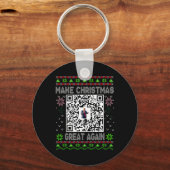 Lelijke Kerst Morsige Qr President Trump Dans Code Sleutelhanger (Voorkant)
