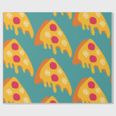 Lelijke Kerst Pepperoni Pizza Sneeuwvlokken Winter Cadeaupapier (Vlak)