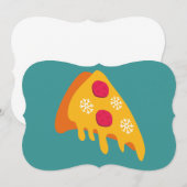 Lelijke Kerst Pepperoni Pizza Sneeuwvlokken Winter Kaart (Voorkant / Achterkant)
