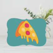 Lelijke Kerst Pepperoni Pizza Sneeuwvlokken Winter Kaart (Staand voorkant)