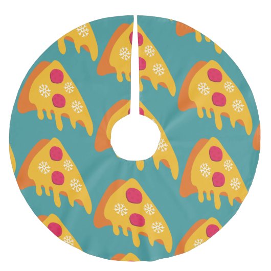 Lelijke Kerst Pepperoni Pizza Sneeuwvlokken Winter Kerstboom Rok (Voorkant)