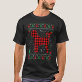 Lelijke kerst rood geruite goldendoodle hond lucif t-shirt (Voorkant)