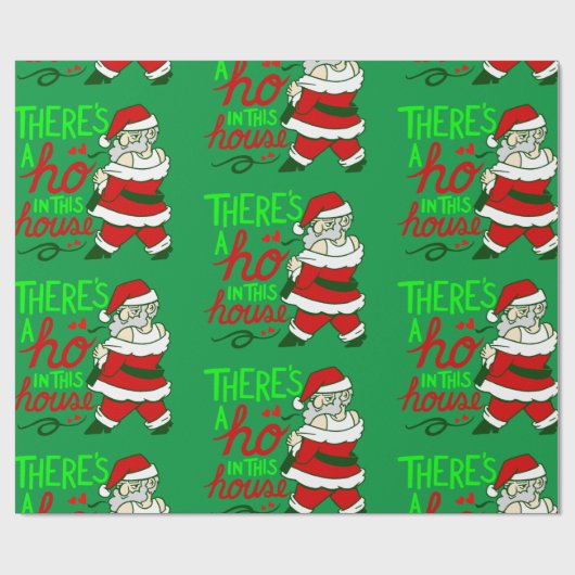 lelijke kerst santa claus ho huis cadeaupapier (Vlak)