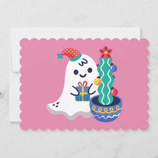 Lelijke kerst spook kerstcactus kaart (Voorkant)