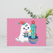 Lelijke kerst spook kerstcactus kaart (Staand voorkant)