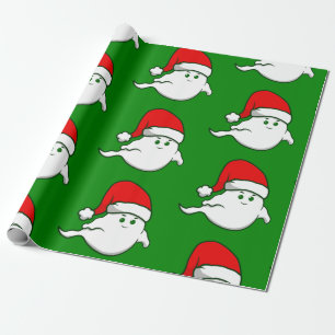 lelijke kerst spookachtig grof groen cadeaupapier