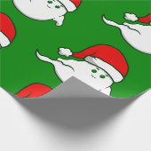 lelijke kerst spookachtig grof groen cadeaupapier (Hoek)