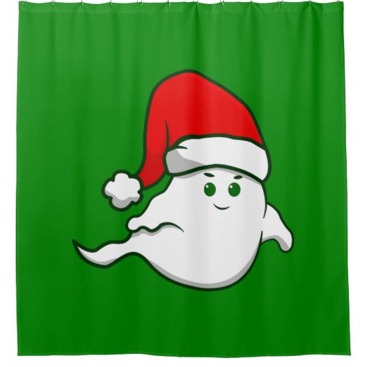 lelijke kerst spookachtig grof groen douchegordijn (Voorkant)