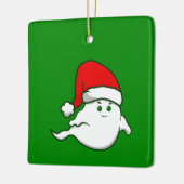 lelijke kerst spookachtig grof groen keramisch ornament (Links)