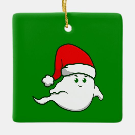 lelijke kerst spookachtig grof groen keramisch ornament (Voorkant)